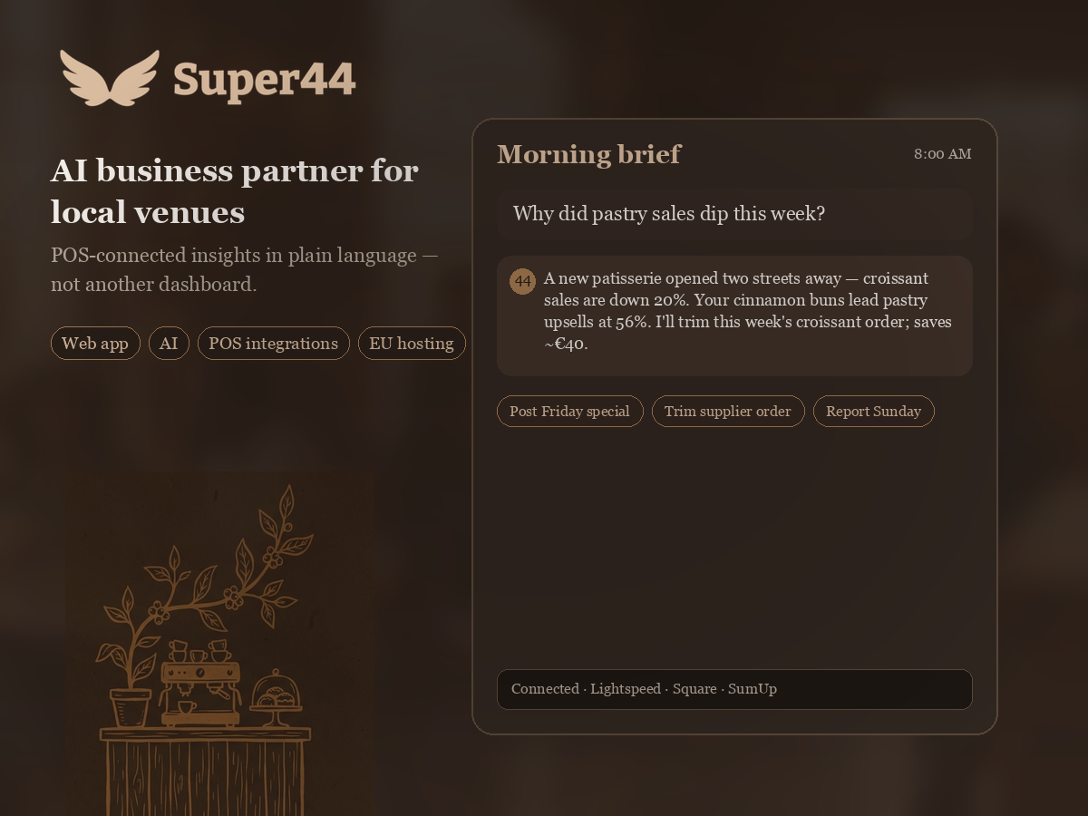 Super44 — AI business partner for local venues
